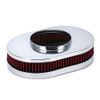 12" Super Flow Oval Air Cleaner Set With Washable Red Element & chrome top