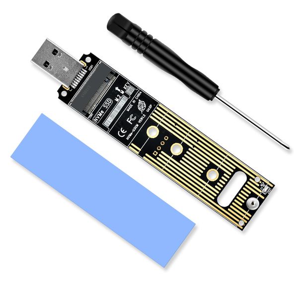 ELUTENG M.2 NVMe auf USB Adapter Karte 10 Gbit/s USB 3.1 Type A Karte, M.2 SSD PCIe NVMe USB Konverter Leser 10Gbps für M Key Unterstützung 2230 2242 2260 2280 SSD