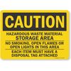 SmartSign "Caution - Hazardous Waste Material, Storage Area" Sign | 10" x 14" Plastic