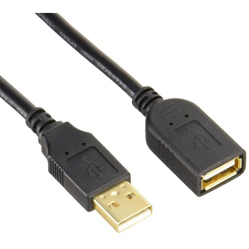 BUFFALO BSUAAFR210BK USB 2.0 Extension Cable with Carbon Element, 3.3 ft (1 m), Black