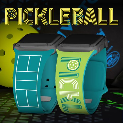 Affinity Bands Pickleball HD Watch Band Compatible with Apple Watch (42/44/45/49mm Long Ball & Paddle)