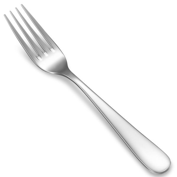 KEAWELL Premium Louise Forks, Set of 4, 18/10 Stainless Steel, Forks Silverware with Round Edge, Exceptional Mirror Finish, Dishwasher Safe (8" Dinner Fork)