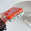 Caseative Case for iPhone 12, Water Ripple Pattern Curly Wave Frame Soft Case, Khaki, Wireless Charging Compatible