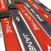 Luggage Straps Personalised Woven with name - (Blue - 4 Straps)