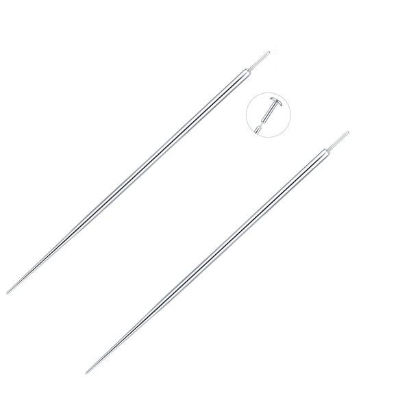 Aumeo G23 Titanium Threadless Piercing Taper 14G 16G 18G Piercing Insertion Pin Taper for Nose Lip Monroe Ear Tragus Helix Push in Body Piercing Stretching Kit Assistant Tool (2PCS-18G)