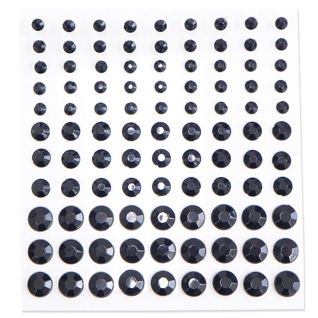 083 Rhinestone Sticker (Deco Sticker) Jewelry Type 0.2 - 0.4 inches (4 - 9 mm) [Black]