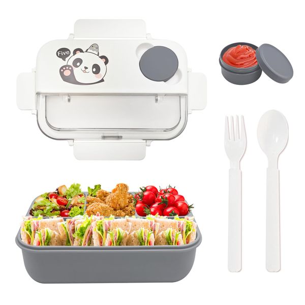 WowWoke Brotdose Kinder Mit Fächern Lunchbox Erwachsene 1250ml Brotdose Erwachsene Lunchbox mit Fächern Brotdose Mehrweg Bento Box für Schule/Arbeit/Picknick
