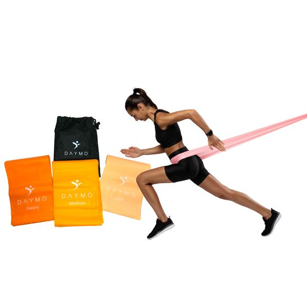 DAYMO Resistance Bands Set of 3 Stretch Bands - Fitness Bands Training Set