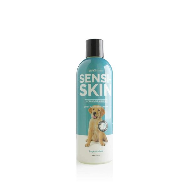 Bark 2 Basics Sensi-Skin Hypoallergenic Shampoo, 16 oz - Naturally Derived, Sensitive Skin Pet Shampoo, Gentle, No Fragrance, Non-Irritating, for Dogs with Allergies and Dry, Itchy Skin