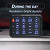 MICTUNING 12 Gang Switch Panel Kit Blue Led Auxiliary Relay System Marine 12/24V