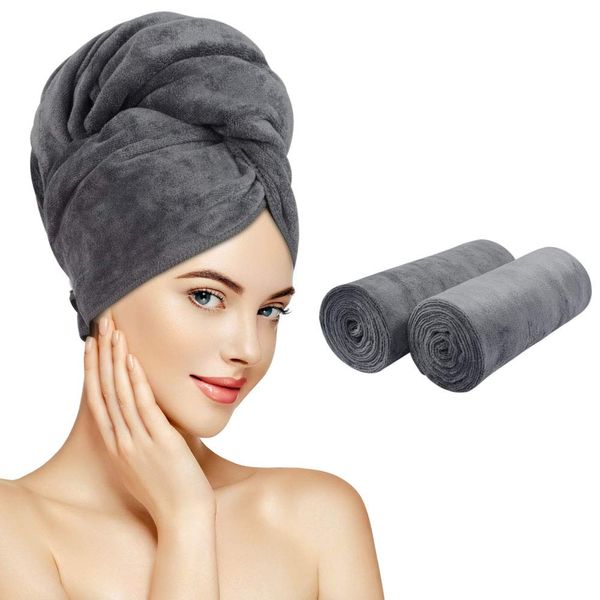 SUNLAND Hair Dry Towel, Water Absorption, Daily Towel, Microfiber, Big Face Towel, Mini Bath Towel, Quick Drying, 39.4 x 19.7 inches (100 x 50 cm), 2 Pieces