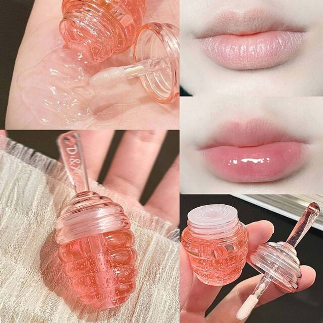 Lip Palette Lip Oil Honey Peach Care Moisturizing Unisex Lip Balm Fade Lines Mask Non-sticky Glossy Clear Gloss Primer