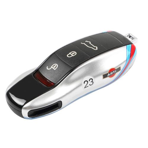 LIMBQS Car Key Protection Keychain, Key Cover Comptatible with Porsche Cayenne Panamera 911 (Old Silver)