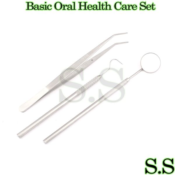 Basic Oral Health Care Kit College Tweezer Mouth Mirror Handle Probe PR-0033