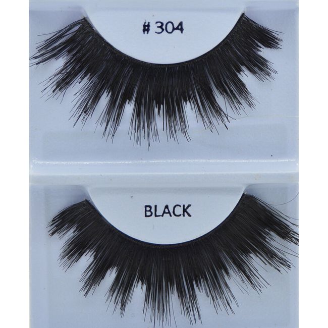 12 Pairs Creme Eyelashes 100% Human Black Hair Eyelashes #304