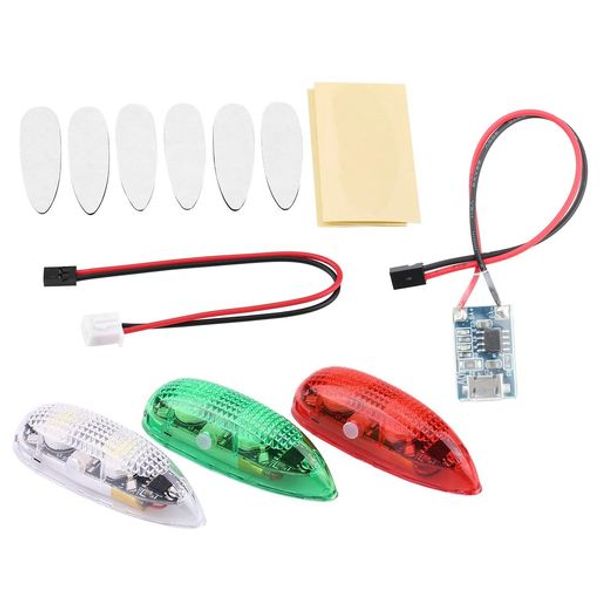 LED Light Kit LED RC Drone Light, 3pcs Flashlight Drone LED Light, Super Bright for RC Drone RC Fixture Airplane Aircraft Helicopter