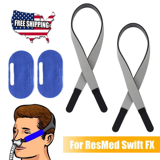 2-Pcs CPAP Headgear Straps with 2 CPAP Covers, Compatible with ResMed Swift FX