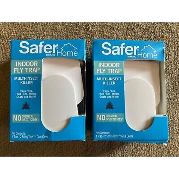 Safer Home Indoor Fly Trap w/ StickyTech Chemical-Free “Lot Of 2”