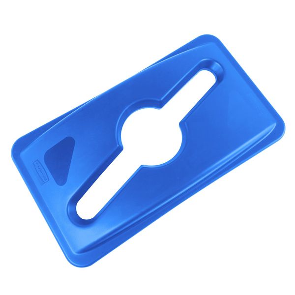 Rubbermaid Commercial Products Stream Recycling Top/Lid, Blue, Compatible with Rubbermaid Slim Jim Recycling Station