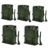 5x Jerry Can Fuel Tank w/ Holder Steel 5Gallon 20L Army Backup Military Green
