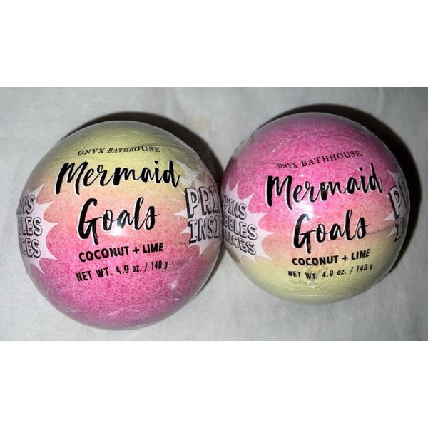 Onyx Bathhouse Lot / 2 Bath Bomb Mermaid Prize Inside Bath Bomb Coconut+Lime New