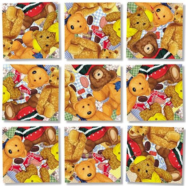 B Dazzle Teddy Bears Scramble Squares 9 Piece Puzzle