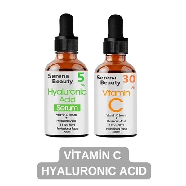 Vitamin C Serum & Hyaluronic Acid Serum Set & Aydınlatıcı & Gözenekler