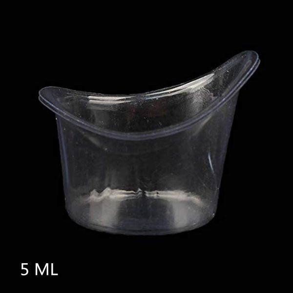 50 Pcs Non Sterile Disposable Plastic Eye Wash Cups Portable Disposable Measuring Cup 5ml Eye Flush Cleaning Cups Vials for Storage or First Aid Kit Use by PPX