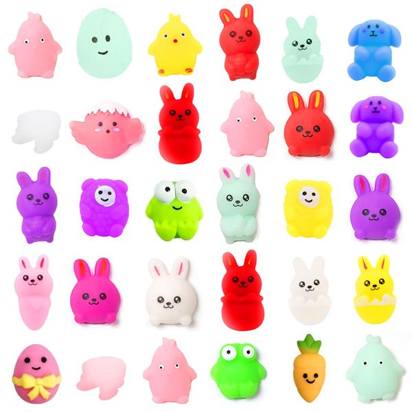 Mochi Squishy Toys, Easter Mochi Squeeze Toys Mini Squishy Animal Toys Squishy Fidget Toys Squishies Party Bags Filler Soft Squeeze Stress Reliever Toys for Kids and Adult