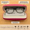 LAGO TERRA Protective Easy-Open Hard Shell Glasses Case - Pink