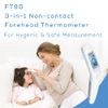 Beurer 3-in-1 Forehead Non-Contact, Body, Surface, Room Temperature, High Accuracy, Large Blue Backlit LCD Display Thermometer, 60 Memory Spaces, FT90 White, 32 Count (Pack of 1)
