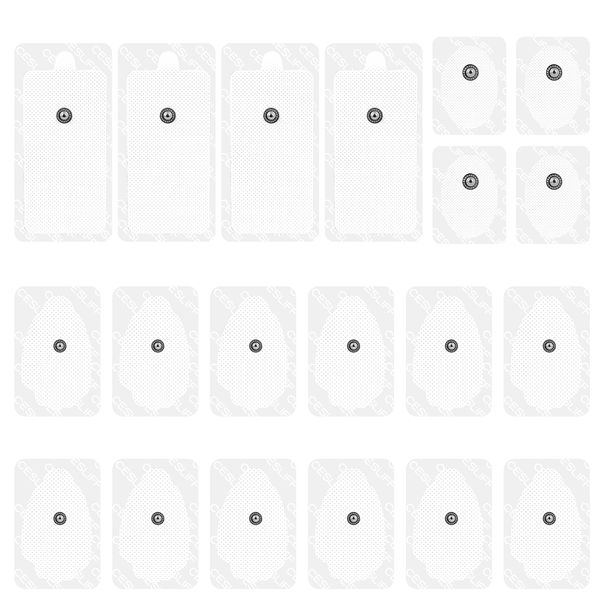 TENS Unit Electrode Pads CESLIFF 20 Pack 3.5mm Snap Self-Adhesive Electrode (White)