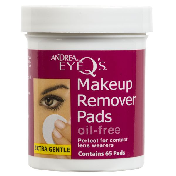 Andrea Eye Q's Oil-free Eye Makeup Remover Pads, 65 Count (Pack of 6)