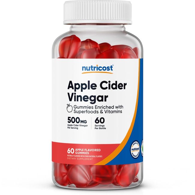 Nutricost Apple Cider Vinegar 500mg, 60 Gummies, Apple Flavored