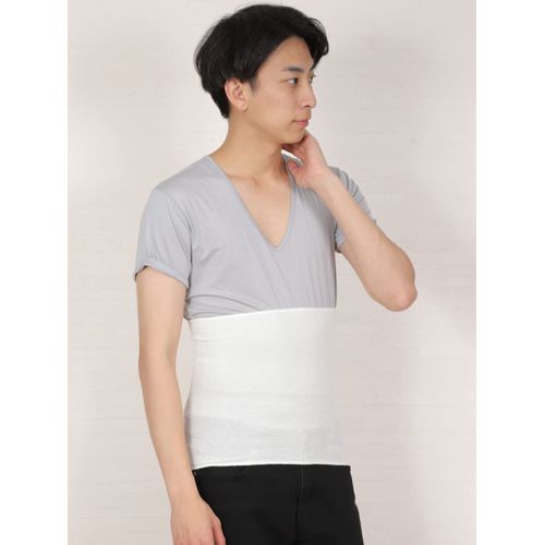fuwarism Men's Thin Silk Belly Wrap Belly Wrap Made in Japan, white (off-white)