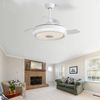 42IN Bluetooth Retractable Ceiling Fan with 7 Colors RGB/28W LED/Smart Remote US