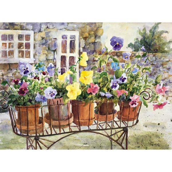 Ledgebay DIY Paint by Numbers Kit for Adults Unframed Canvas Beginner to Advanced Paint by Numbers Kit,Kits Include Acrylic Paint Set, Brushes & Tabletop Easel, (Rita Pansies 16"x20" Unframed)