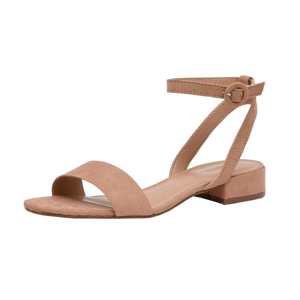 CUSHIONAIRE Women's Nila one band low block heel sandal +Wide Widths Available, Nila Taupe 9