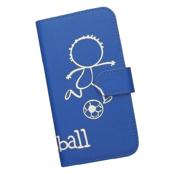 Rakuten Hand Smartphone Case Notebook Type Smartphone Case Smartphone Cover Football Soccer Soccer Soccer Sports Stickman Soccer Illustration Cute Ball (s-372)