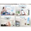 Smart 72'' Large Ceiling Fan APP/Voice/Remote Control LED Light DC Google/Alexa