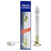Creative Hobbies® Electric Window Candle Lamp with Brass Plated Base, On/Off Switch, Light Bulb, Ready to Use!