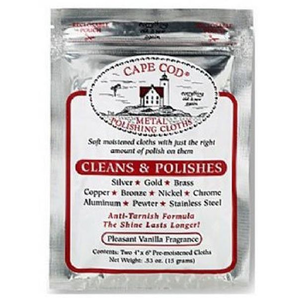 Cape Cod Polish Co Metal Polishing Cloths Foil Pouch 0.53oz, Stainless Steel