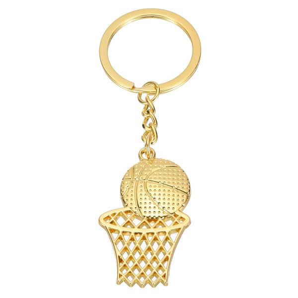 PATIKIL Basketballkorb Schlüsselanhänger, Mini niedlicher Sport Basketball Schlüsselanhänger Sportball Taschenrucksack Dekoration für Männer Frauen Partygeschenke, Gold