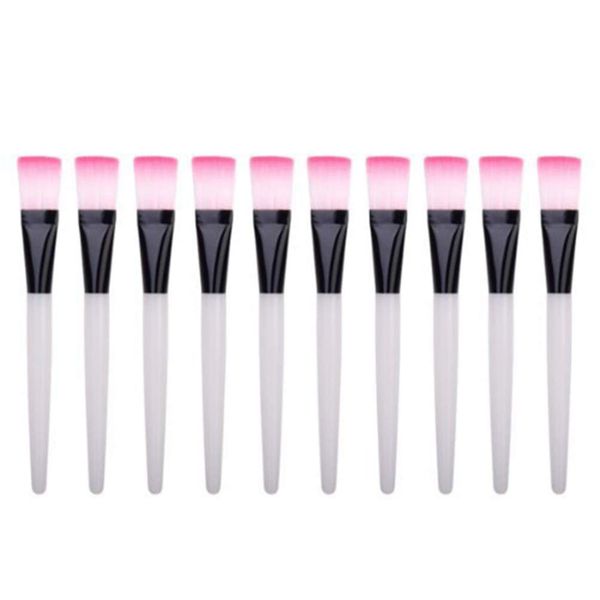 BinaryABC Mini Brush Makeup Clear Plastic Handle Facial Mud Mask 10pcs