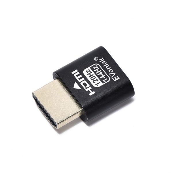 EVanlak HDMI Headless (High Rate240) HDMI Dummy Plug, Headless Ghost, Display Emulator, Black, 1 Piece