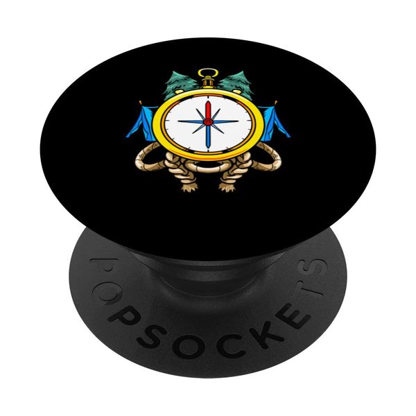 Camper Campsite Compass Tent Outdoor Camping PopSockets Swappable PopGrip
