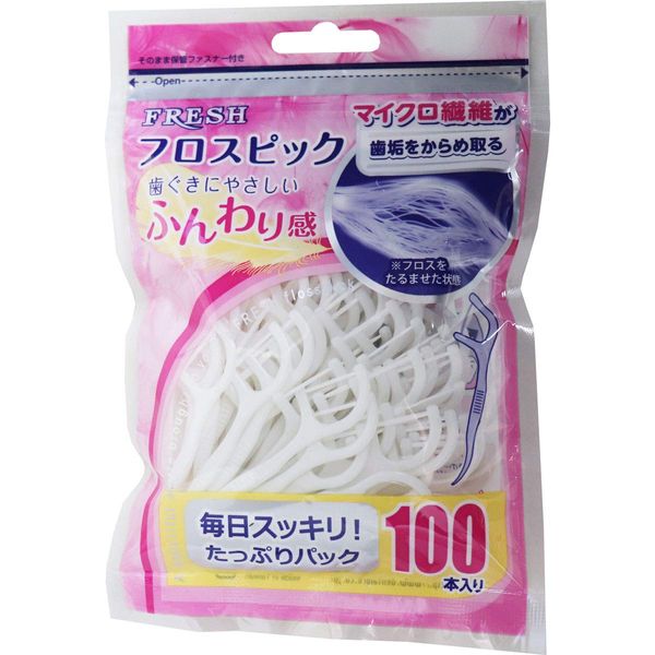 Dental Pro Fresh Floss Picks, 100 Pieces, Fluffy, 1 Piece (x 1)