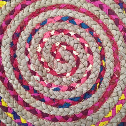 Trade Star 28" Decorative Floor Mat Beautiful Round Braided Rug Handmade Carpet Assorted Decor Reversible Outdoor Indian Rug Fall Decor Floor Multi Color Rug for Living Room