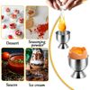 Stainless Steel Egg Cups, 4 Pieces Breakfast Tray Egg Cup Holder, Egg Holder Set, Comes with an Egg Opener, Small Wine Glass Shape