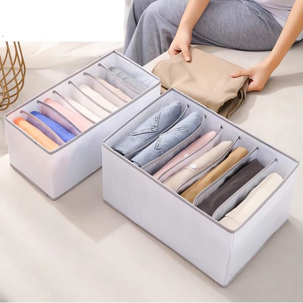 Drawer Storage, Foldable, Drawer Dividers, 7 Squares, Set of 3, Clothes Storage Case, Drawers, Clothes Storage Box, Folding Underwear Storage Box, Large Capacity, Upgrade PP Board Securing